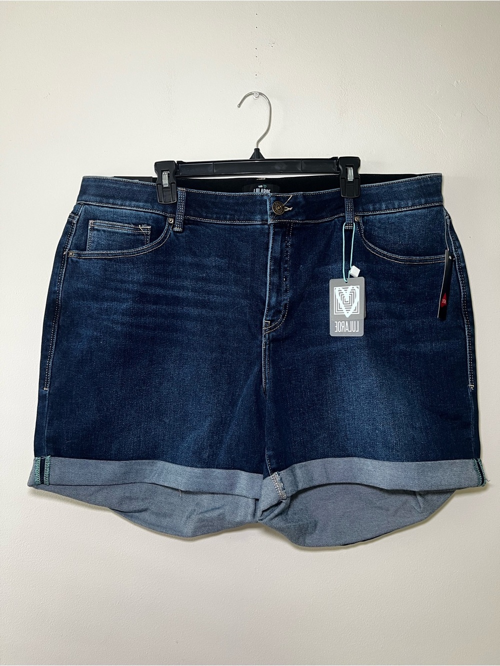 LuLaRoe Dark Blue Denim Roll-Cuff Boyfriend Shorts